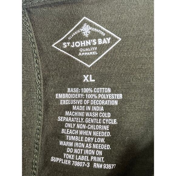 St. John's Bay 3/4 length sleeve top, embroidery and tassel detail, size XL, EUC - Picture 2 of 9